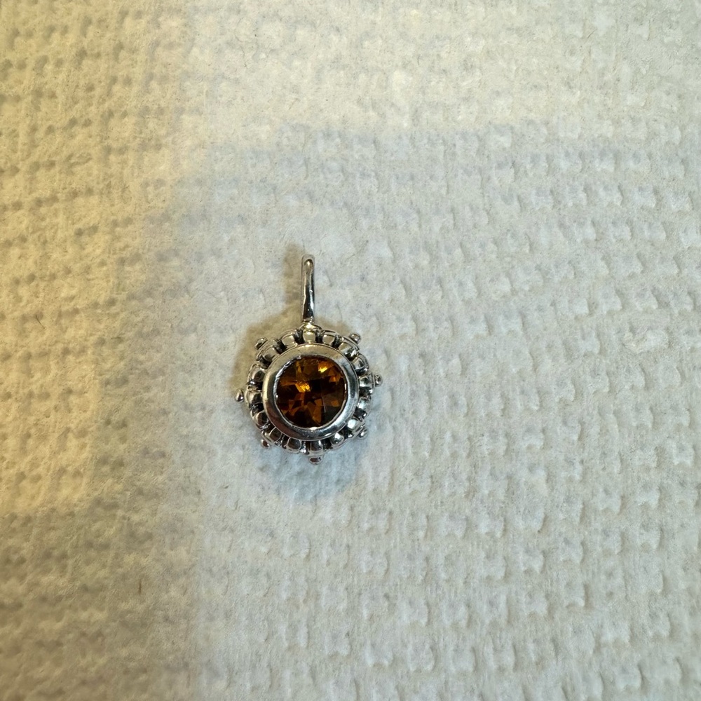 Sterling silver citrine pendant/enhancer